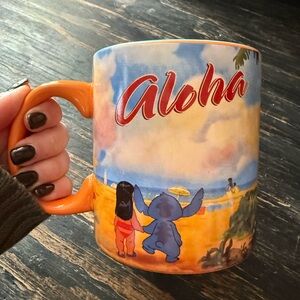 Disney Lilo & Stitch Aloha Mug with Orange and Blue Design